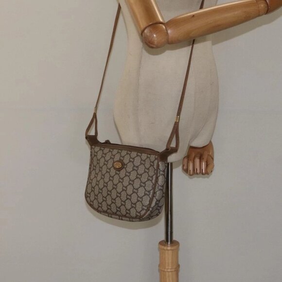 GUCCI GG Plus Supreme Shoulder Bag PVC Beige Auth - Picture 1 of 16